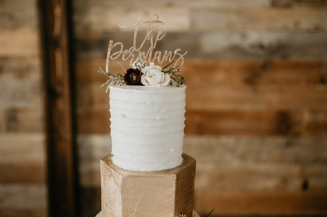 Last name wedding cake topper