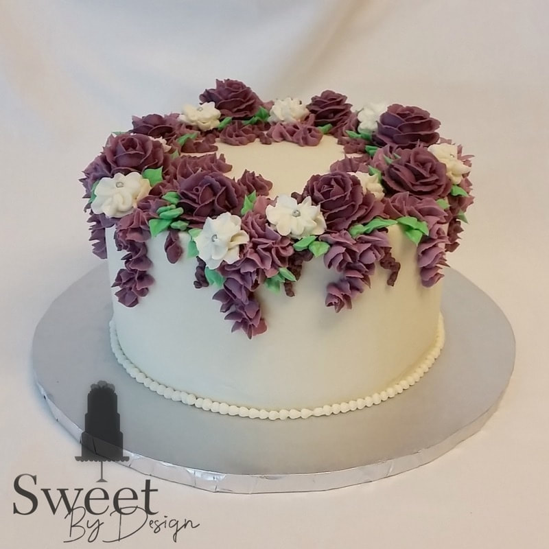 Buttercream flower birthday cake by Sweet By Design