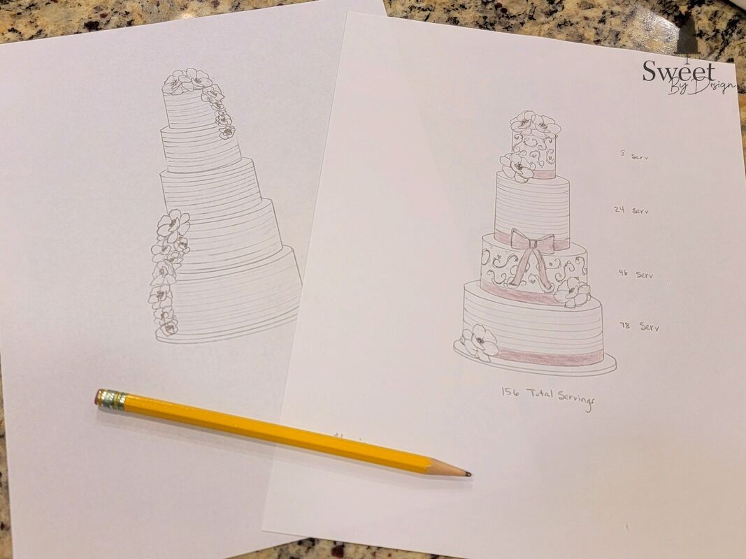 Wedding cake sketches