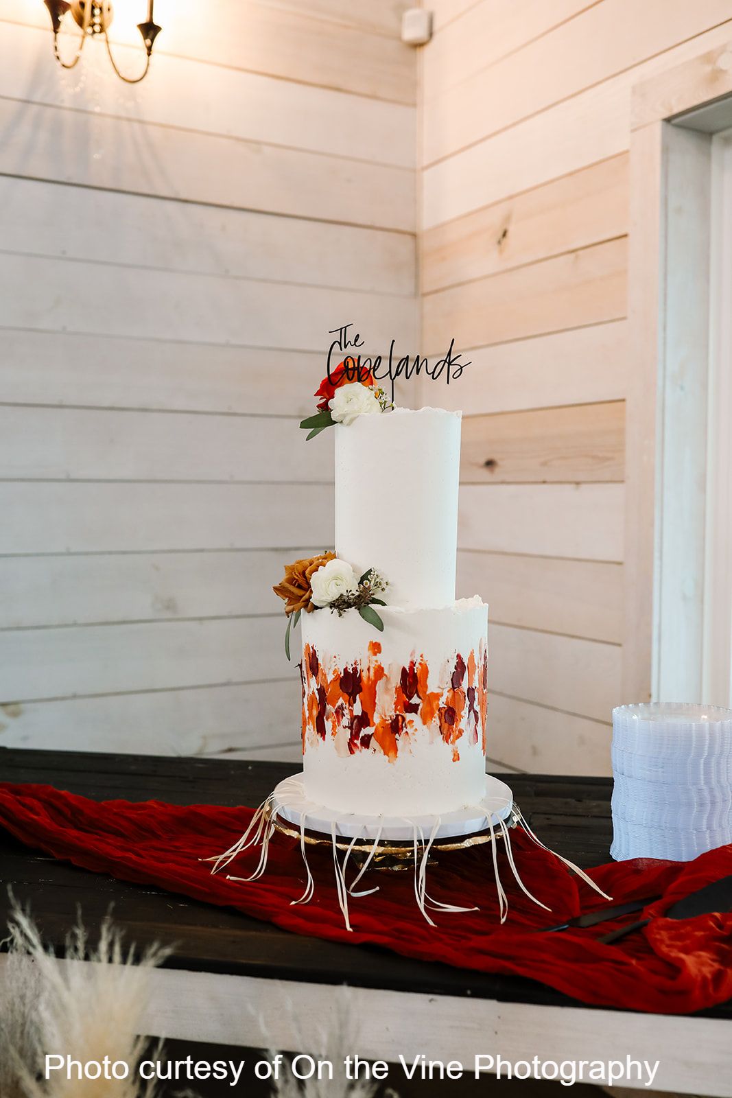 Modern rustic fall wedding cake by Sweet By Design in Melissa Texas