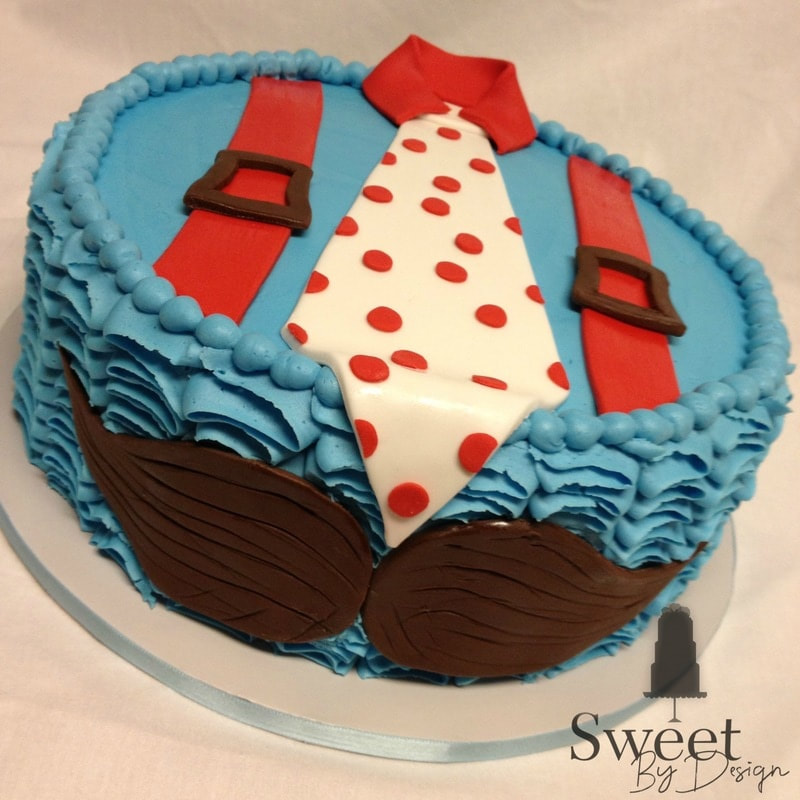 Mustache and tie Father's Day Cake by Sweet By Design