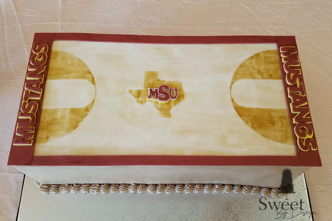 Basketball court groom's cake by Sweet By Design