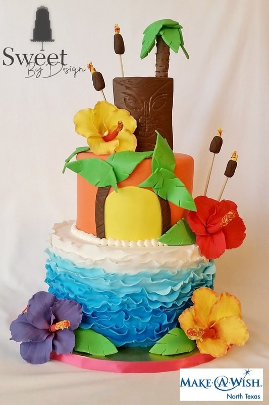 Hawaiian luau beach cake by Sweet By Design