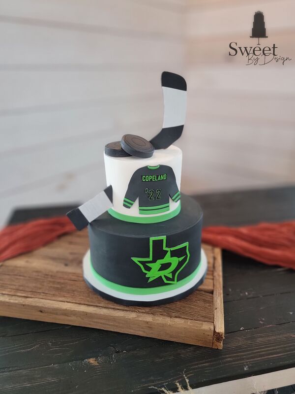Hockey Stars groom's cake by Sweet By Design in Melissa Texas