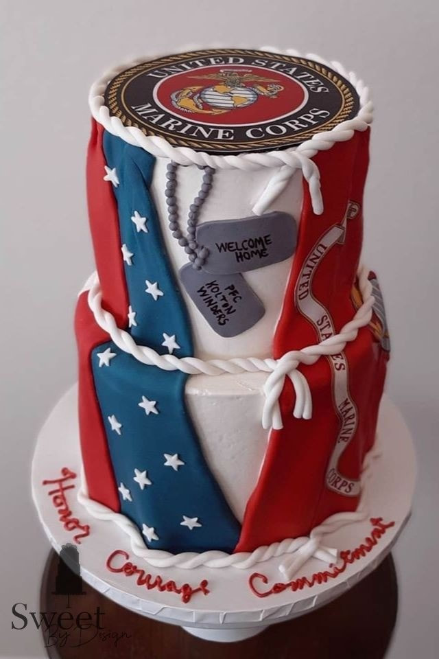 Marines graduation cake by Sweet By Design