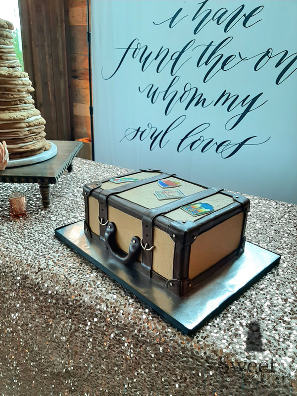 Suit case groom's cake Sweet By Design