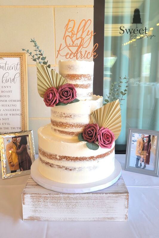 Naked wedding cake Sweet By Design Cakes