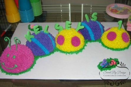 Caterpillar birthday cake