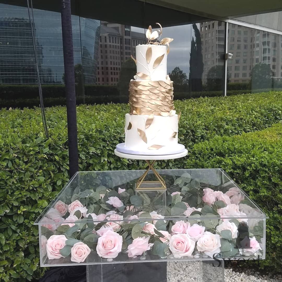 Gold leaf wedding cake by Sweet By Design