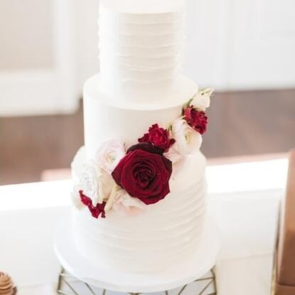 Small textured wedding cake by Sweet By Design