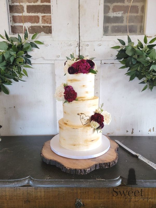 Wood wedding cake