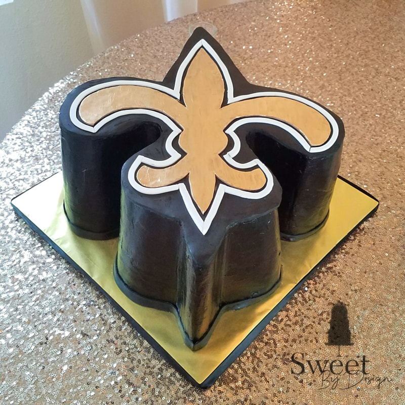 Saints fleur de lis groom's cake by Sweet By Design